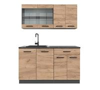 Vicco Cuisine R-Line, Chêne doré/Anthracite, 140 cm sans Plan de Travail