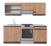 Vicco Cuisine R-Line, Chêne doré/anthracite, 200cm , PT Marbre Chêne doré/anthracite G