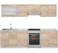 Vicco cuisine Raul, 270 cm avec plan de travail, Sonoma/Blanc