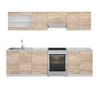 Vicco Cuisine Raul, Sonoma/Blanc, 270 cm, PT Marbre