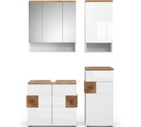 Vicco Eden, 4 parties, Blanc Haute brillance/Chêne Artisan