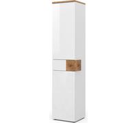 Vicco Eden, 40 x 184.2 cm avec 2 portes et un tiroir, Blanc Haute brillance/Chêne Artisan