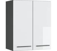 Vicco elément haut de cuisine Fame-Line, 60 cm, Blanc Haute brillance/Anthracite
