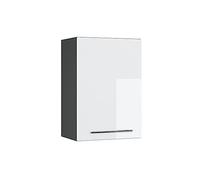 Vicco Elément Haut de Cuisine Fame-Line, Blanc Haute Brillance, 50cm | Façade en MDF · Fermeture douce · 2 Tablettes · Poignées en métal · ✓ Rangement pratique