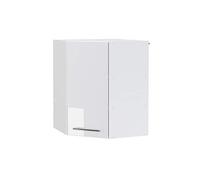Vicco Elément Haut de Cuisine Fame-Line, Blanc Haute Brillance, 57cm | Façade en MDF · 2 Tablettes · Fermeture douce · Poignées en métal · Solution d’angle gain de place ✓