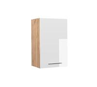 Vicco elément Haut de Cuisine Fame-Line, Blanc Haute Brillance/Chêne de Force doré, 45 cm