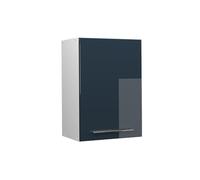 Vicco Elément Haut de Cuisine Fame-Line, Bleu foncé Brillant, 50cm | Façade en MDF · Fermeture douce · 2 Tablettes · Poignées en métal · ✓ Rangement pratique