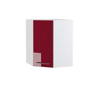 Vicco Elément Haut de Cuisine Fame-Line, Bordeaux Brillant, 57cm | Façade en MDF · 2 Tablettes · Fermeture douce · Poignées en métal · Solution d’angle gain de place ✓