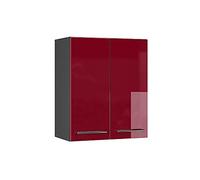 Elément haut de cuisine Fame-Line, 60cm, Rouge bordeaux Haute brillance/Anthracite, Vicco 35565