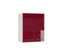 Vicco Elément Haut de Cuisine Fame-Line, Bordeaux Brillant, 60cm | Façade en MDF · Fermeture douce · 2 Tablettes · Poignées en métal · ✓ Rangement pratique