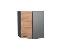 Vicco Elément Haut de Cuisine Fame-Line, Chêne doré, 57cm | Relie deux côtés de la cuisine · 2 Tablettes · Fermeture douce · Poignées en métal · Solution d’angle gain de place ✓
