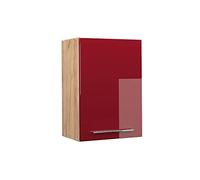 Vicco Elément Haut de Cuisine Fame-Line, Rouge Bordeaux Haute Brillance, 50cm, à Combiner avec d'autres modules de la série Fame-Line