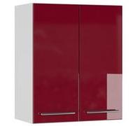 Vicco elément Haut de Cuisine Fame-Line, Rouge Bordeaux Haute Brillance/Blanc, 60 cm