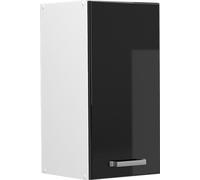 Vicco elément haut de cuisine R-Line, 30 cm, Noir Haute brillance/Blanc