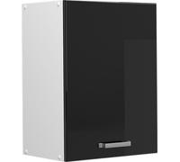Vicco elément haut de cuisine R-Line, 45 cm, Noir Haute brillance/Blanc