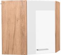Vicco elément haut de cuisine R-Line, 57 cm, Blanc Haute brillance/Chêne de force doré