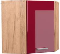 Vicco elément haut de cuisine R-Line, 57 cm, Rouge bordeaux Haute brillance/Chêne de force doré