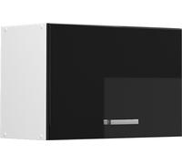 Vicco elément haut de cuisine R-Line, 60 cm Plat, Noir Haute brillance/Blanc