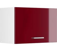 Vicco elément haut de cuisine R-Line, 60 cm Plat, Rouge bordeaux Haute brillance/Blanc
