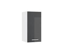 Vicco Elément Haut de Cuisine R-Line, Anthracite Haute Brillance, 30cm | 1 Porte · 1 Tablette · Profondeur - 31 cm · Librement combinable · ✓ Rangement pratique