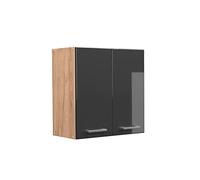 Vicco Elément Haut de Cuisine R-Line, Anthracite Haute Brillance, 60cm | 2 Portes · 1 Tablette · Profondeur - 31 cm · Librement combinable · ✓ Rangement pratique