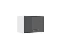 Vicco Elément Haut de Cuisine R-Line, Anthracite Haute Brillance, 60cm | Porte s'ouvrant vers le haut · ✓ Au-dessus de la hotte aspirante · Profondeur - 31 cm · Librement combinable · 1 Porte