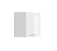Vicco Elément Haut de Cuisine R-Line, Blanc Haute Brillance, 57cm | Relie deux côtés de la cuisine · 1 Tablette · 1 Porte · Profondeur - 31 cm · Solution d’angle gain de place ✓