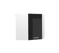 Vicco Elément Haut de Cuisine R-Line, Noir Haute Brillance, 57cm | Relie deux côtés de la cuisine · 1 Tablette · 1 Porte · Profondeur - 31 cm · Solution d’angle gain de place ✓