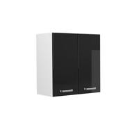 Vicco elément Haut de Cuisine R-Line, Noir Haute Brillance/Blanc, 60 cm