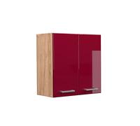 Vicco Elément Haut de Cuisine R-Line, Rouge Brillant, 60cm | 2 Portes · 1 Tablette · Profondeur - 31 cm · Librement combinable · ✓ Rangement pratique