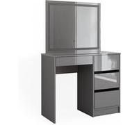 Vicco Coiffeuse Sherry, 90 cm avec éclairage LED, Gris/Gris