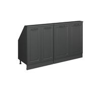 Vicco Ensemble de meuble sous pente Rion Anthracite campagne/Anthracite | Façade en MDF · 2 modules, profondeur 46 cm · Pieds réglables en hauteur · Rangement derrière 4 portes