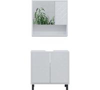 Vicco Ensemble de meubles de salle de bain Agasta, 2 pièces, Blanc Haute brillance