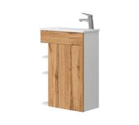 Vicco Ensemble de Meubles de Salle de Bain Amadeo, Chêne de Force doré, 50 cm, composé d’Un Meuble sous-lavabo et d’Un lavabo