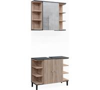 Vicco Ensemble de meubles de salle de bain Aquis, 2 parties, Sonoma/Anthracite