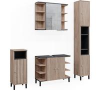 Vicco Ensemble de meubles de salle de bain Aquis, 4 parties, Sonoma/Anthracite