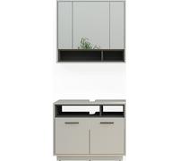 Vicco Ensemble de meubles de salle de bain Beatrice, 2 parties, Gris/Anthracite
