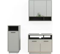 Vicco Ensemble de meubles de salle de bain Beatrice, 3 parties, Gris/Anthracite