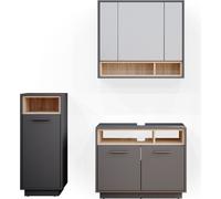Vicco Ensemble de meubles de salle de bain Beatrice, 3 pièces, Anthracite/Sonoma