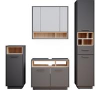 Vicco Ensemble de meubles de salle de bain Beatrice, 4 parties, Anthracite/Sonoma