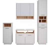 Vicco Ensemble de meubles de salle de bain Beatrice, 4 parties, Blanc/Sonoma