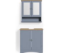 Vicco Ensemble de meubles de salle de bain Bianco, 2 parties, Gris