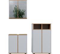 Vicco Ensemble de meubles de salle de bain Didi, 3 pièces, armoire de milieu avec 2 portes, Blanc/Artisan