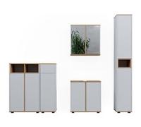 Vicco Ensemble de meubles de salle de bain Didi, Blanc/Artisan, 5 pièces Blanc/Artisan G