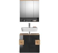 Vicco Ensemble de meubles de salle de bain Eden, 2 parties, Anthracite/Chêne Artisan