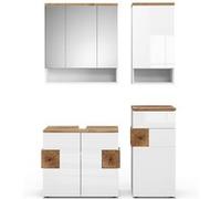 Vicco Ensemble de meubles de salle de bain Eden, Blanc, 4 parties Blanc G