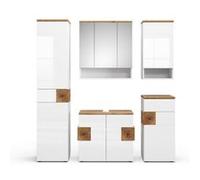 Vicco Eden, 5 pièces, Blanc Haute brillance/Chêne Artisan