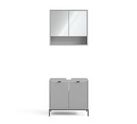 Vicco Ensemble de Meubles de Salle de Bain Eliza, Gris, 2 Parties