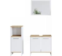 Vicco Ensemble de meubles de salle de bain Elvio, 3 parties, Blanc/Sonoma
