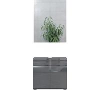 Vicco Ensemble de meubles de salle de bain Fredd, 2 parties, Anthracite Haute brillance